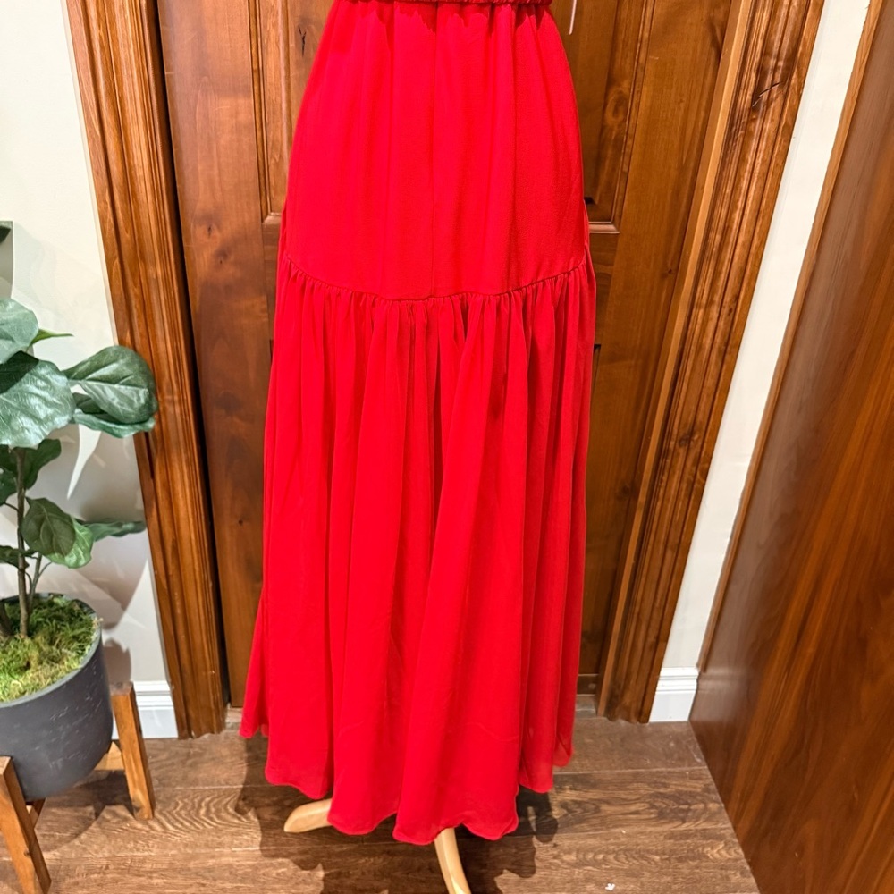 💋Anthropologie Hutch Strapless Red Maxi Dress size 6 - Picture 11 of 14